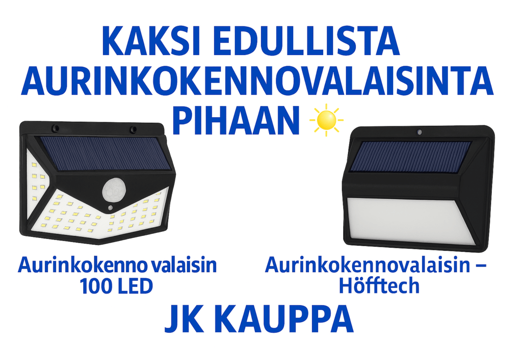 Kaksi edullista aurinkokennovalaisinta pihaan – katso video! ☀️💡
