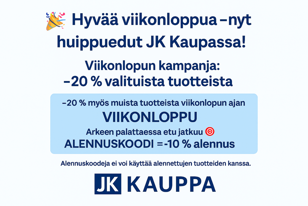 JK Kauppa viikonloppu alennuskoodi