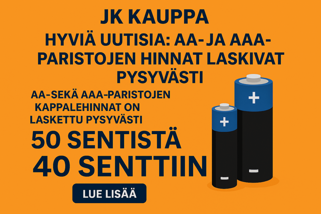 JK Kauppa Paristot Hinnanlasku
