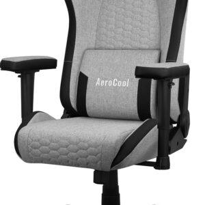 Aerocool CROWNASHGR, ergonominen pelituoli, säädettävät tyynyt, AeroWeave-tekniikka, harmaa
