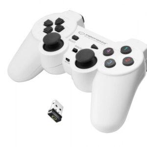 Esperanza EGG108W -peliohjain, musta, valkoinen, RF-peliohjain, analoginen / digitaalinen, PC, PlayStation 3