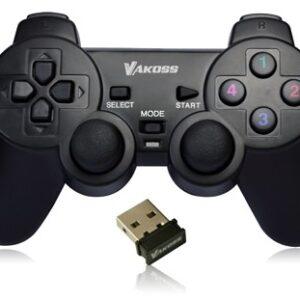 Vakoss GP-4705BK -peliohjain, musta, RF-peliohjain, analoginen / digitaalinen, PC, PlayStation 3