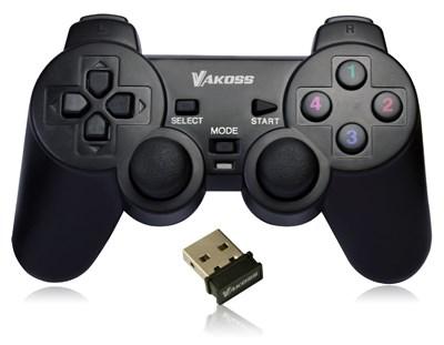 Vakoss GP-4705BK -peliohjain, musta, RF-peliohjain, analoginen / digitaalinen, PC, PlayStation 3