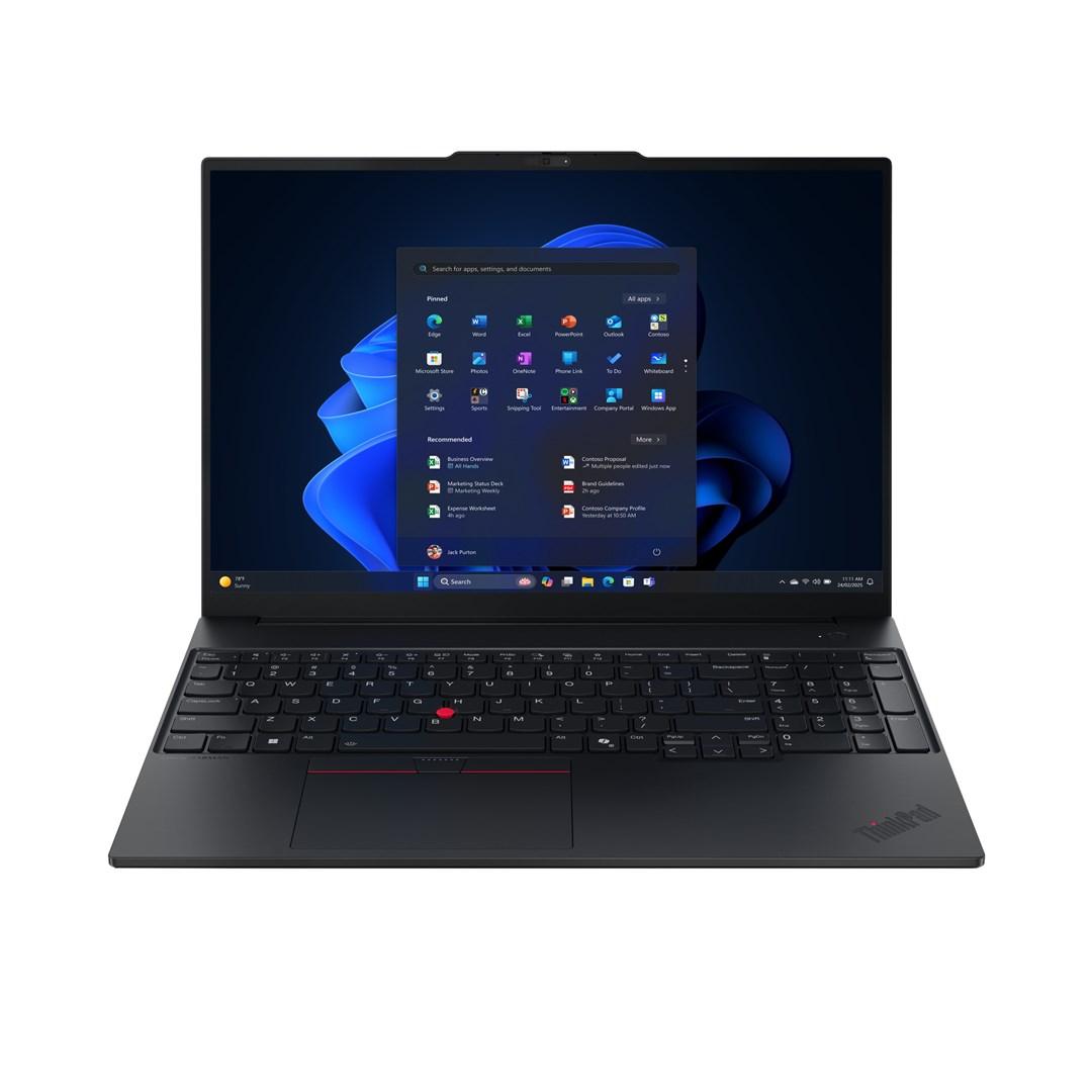 Lenovo ThinkPad E16 Gen 3 (Intel) Copilot+ -tietokone, Intel Core Ultra 5 226V, kannettava tietokone, 40,6 cm (16") WUXGA 16 GB LPDDR5x-SDRAM 512 GB SSD Wi-Fi 6E (802.11ax) Windows 11 Pro englanninkielinen Musta