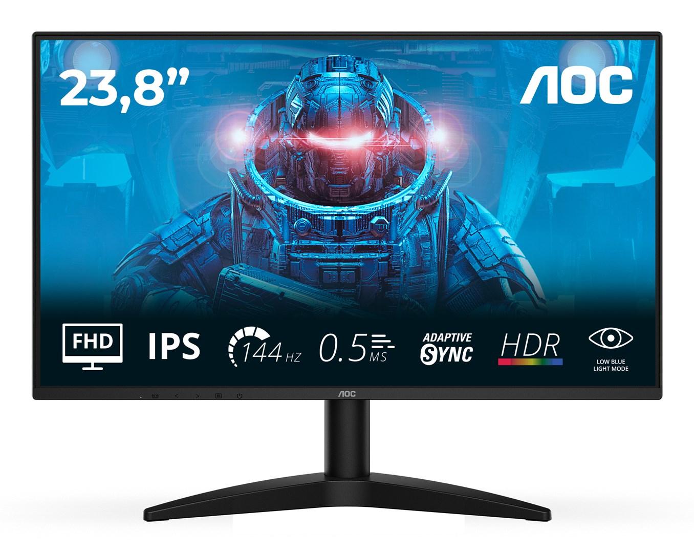 AOC 24B36X -tietokonenäyttö, 60,5 cm (23,8"), 1920 x 1080 pikseliä, Full HD, LED, musta