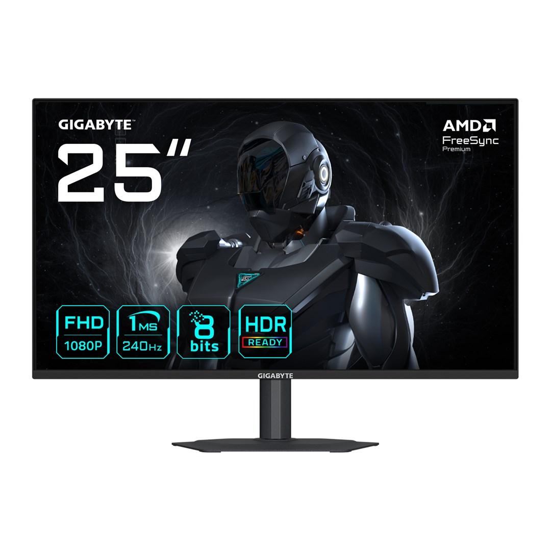 GIGABYTE G25F2A 25 tuuman FHD-pelinäyttö – 1920 x 1080, 240 Hz, 1 ms, 300 cd/m², Display HDR 10, HDMI 2.0, DisplayPort 1.4